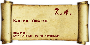 Karner Ambrus névjegykártya