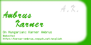 ambrus karner business card